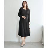 【フォーマル対応】カットジョーゼットウエストタブワンピース | ikka  | 詳細画像8 