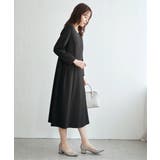 【フォーマル対応】カットジョーゼットウエストタブワンピース | ikka  | 詳細画像9 