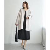 【フォーマル対応】カットジョーゼットウエストタブワンピース | ikka  | 詳細画像12 