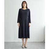 【フォーマル対応】カットジョーゼットウエストタブワンピース | ikka  | 詳細画像15 