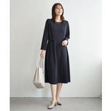 【フォーマル対応】カットジョーゼットウエストタブワンピース | ikka  | 詳細画像2 