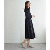 【フォーマル対応】カットジョーゼットウエストタブワンピース | ikka  | 詳細画像3 