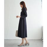 【フォーマル対応】カットジョーゼットウエストタブワンピース | ikka  | 詳細画像4 