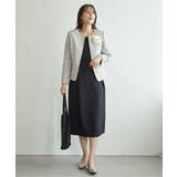 【フォーマル対応】カットジョーゼットウエストタブワンピース | ikka  | 詳細画像5 