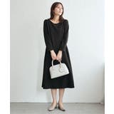 【フォーマル対応】カットジョーゼットウエストタブワンピース | ikka  | 詳細画像7 