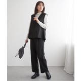 ブラック | 【2点セット】GOKU楽ペプラムジレセット | ikka