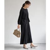 ブラック | 【フォーマル対応／2点セット】GOKU楽 長袖フレアセット | ikka 