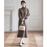 コーヒー | タートルニットスリットワンピース | ikka