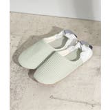 グリーン | YORI ワッフルかかとリボンバブーシュ L | ikka 