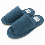ブルー | yori パイル外縫いスリッパ L | ikka 