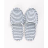 グレイ | パイルボーダー外縫いスリッパ | ikka 