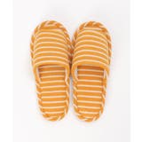 イエロー | パイルボーダー外縫いスリッパ | ikka 