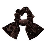 B：ブラウン | シュシュ リボン ベロア | CREAM-DOT