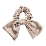 A：ベージュ | シュシュ リボン ベロア | CREAM-DOT