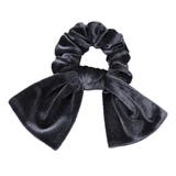 A：グレー | シュシュ リボン ベロア | CREAM-DOT