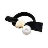 ゴールド | ヘアゴム パール リボン | CREAM-DOT