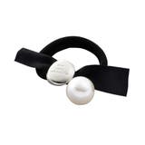 シルバー | ヘアゴム パール リボン | CREAM-DOT