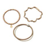 ベージュ | 3点セット ヘアゴム ラメ | CREAM-DOT