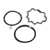 ネイビー | 3点セット ヘアゴム ラメ | CREAM-DOT