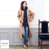 フレアスリーブノーカラーロング丈着流しとろみトレンチコート | TEANY | 詳細画像1