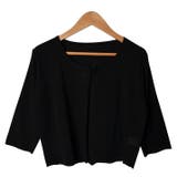 07.ブラック/七分袖 | カーディガン レディース 丸首 | curvy's
