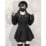 ililil地雷ちゃんのクロス刺繍キラキラリブカットソー 全1色 スカラップ襟 | ililil | 詳細画像2