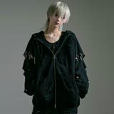 ililil【イルイルイル】ニット切り替えダメージジップパーカー 全1色 パーカ… | ililil | 詳細画像1 