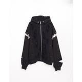 ililil【イルイルイル】ニット切り替えダメージジップパーカー 全1色 パーカ… | ililil | 詳細画像9 