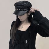 MAD MADPUレザースタッズ&チェーンキャスケット 全1色 | ililil | 詳細画像2