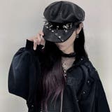 MAD MADピアスデザインハトメスタッズPUレザーキャスケット 全1色 | ililil | 詳細画像4