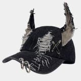 NOVESSEL【ノベセル】耳付きダメージデニムキャップ 全1色 ブラック | ililil | 詳細画像1 