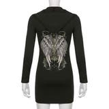 NOVESSELフード付きプリントジップアップ長袖カットソー 全1色 ロンT | ililil | 詳細画像8