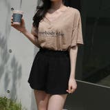 ベージュ | Tシャツ トップス Vネック | DAILY NJ