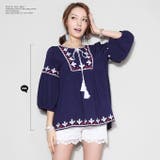 韓国ファッション 刺繍ブラウス チュニックトップス9分袖 | DarkAngel | 詳細画像7 