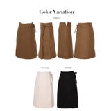 韓国ファッション サイドリボンラップ風セミタイトスカート レディース | DarkAngel | 詳細画像10 