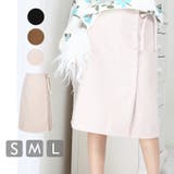 韓国ファッション サイドリボンラップ風セミタイトスカート レディース | DarkAngel | 詳細画像1 