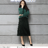 韓国ファッション アコーディオンプリーツベロアスカート レディース | DarkAngel | 詳細画像2 