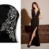 [MOARADY][姉ドレス]脚長効果のVネックビジュー刺繍×タイトラインのロン… | Dazzy | 詳細画像25 