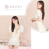ツイードVカットリボン半袖タイトミニ丈キャバドレス[SML/3サイズ展開] | Dazzy | 詳細画像24 