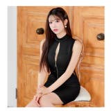 グリッターハイネックジップサイドシアーノースリーブタイトミニドレス | Dazzy | 詳細画像15