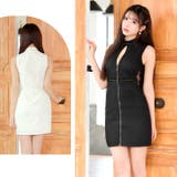 グリッターハイネックジップサイドシアーノースリーブタイトミニドレス | Dazzy | 詳細画像17