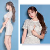 チェック柄レースフロントジップパールボタン半袖タイトミニ丈キャバドレス[SML … | Dazzy | 詳細画像25 