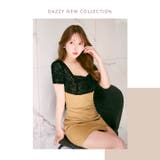 スクエアネックウエストギャザー半袖レースタイトミニ丈キャバドレス[SML 3サイ… | Dazzy | 詳細画像28 