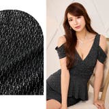 スタイルUP！繊細グリッターが輝くぺプラムオフショルタイトミニ丈キャバドレス[S… | Dazzy | 詳細画像30 