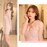 オフショルリボンビジューフラワーシアー長袖タイトミニ丈キャバドレス[SML 3サ… | Dazzy | 詳細画像22 