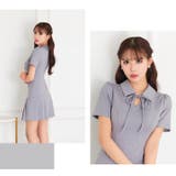 動くたびにビジュー煌めくガーリーリボン付きAラインミニ丈キャバドレス[SML 3… | Dazzy | 詳細画像24