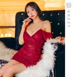 ベルトモチーフ付き高見え総レースオフショルタイトミニ丈キャバドレス[SML 3サ… | Dazzy | 詳細画像28 