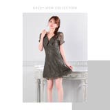 襟付きVネックフラワーレースシアー半袖Aラインミニ丈キャバドレス[SML 3サイ… | Dazzy | 詳細画像28
