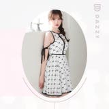 バイカラーリボン柄×谷間ジップ♪透け感シアーとふんわりフレアが魅せる上品Aライン… | Dazzy | 詳細画像22 