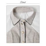 高級感あふれるパールボタンストレッチツイード×シアー袖キャバドレス | Dazzy | 詳細画像18 